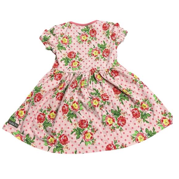 Matilda Jane Girls Size 4 Dress Pink Polka Dot Floral Short Sleeve Boho - Picture 5 of 5